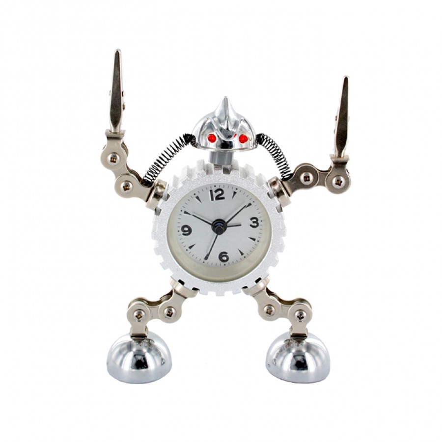 Ξυπνητήρι Ρολόι Με Φωτογραφία  Ρομπότ Robot Timer Ασημί Pylones 17310  Οικιακά - Είδη Σπιτιού
